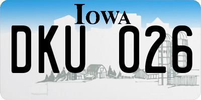 IA license plate DKU026