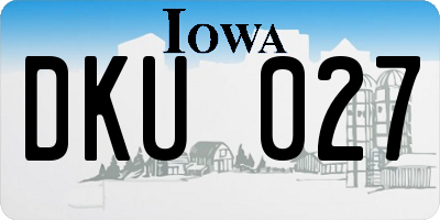 IA license plate DKU027