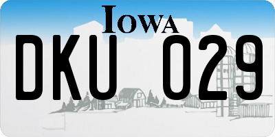 IA license plate DKU029