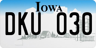 IA license plate DKU030