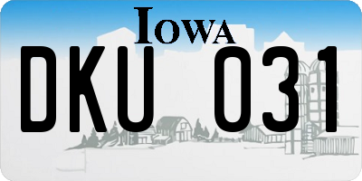 IA license plate DKU031