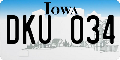 IA license plate DKU034