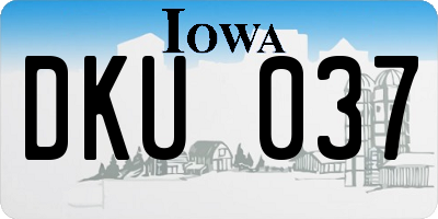 IA license plate DKU037