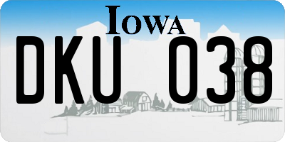 IA license plate DKU038