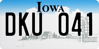 IA license plate DKU041