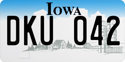 IA license plate DKU042