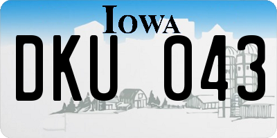 IA license plate DKU043