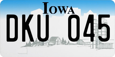IA license plate DKU045