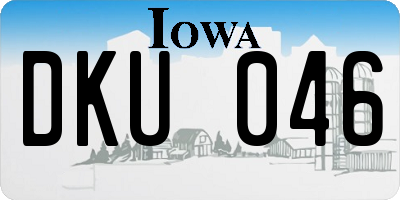 IA license plate DKU046
