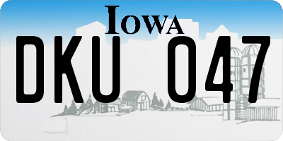 IA license plate DKU047