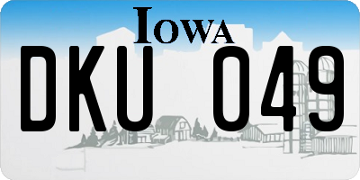IA license plate DKU049