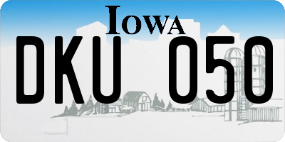 IA license plate DKU050