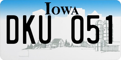 IA license plate DKU051
