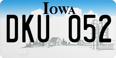 IA license plate DKU052