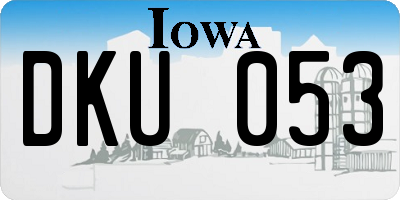 IA license plate DKU053