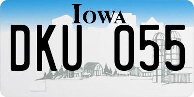 IA license plate DKU055