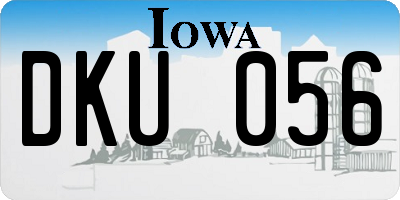 IA license plate DKU056