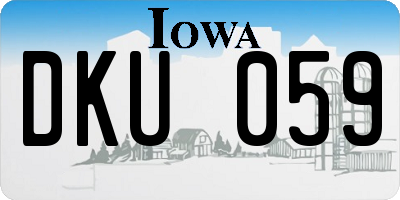 IA license plate DKU059