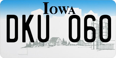 IA license plate DKU060