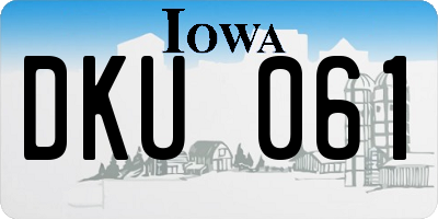 IA license plate DKU061