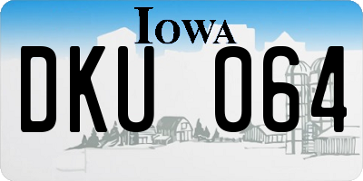 IA license plate DKU064