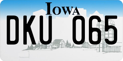 IA license plate DKU065