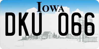 IA license plate DKU066