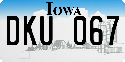 IA license plate DKU067