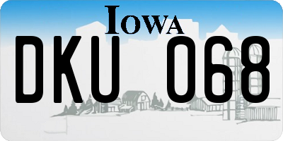 IA license plate DKU068