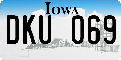 IA license plate DKU069