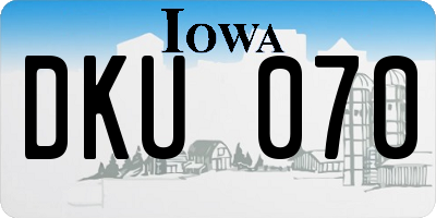 IA license plate DKU070