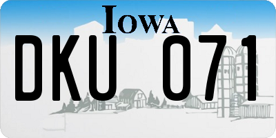 IA license plate DKU071