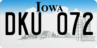 IA license plate DKU072