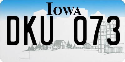 IA license plate DKU073