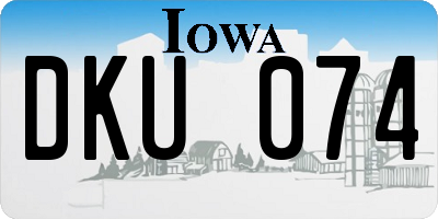 IA license plate DKU074