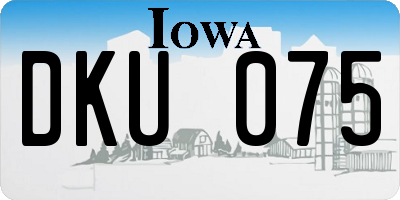 IA license plate DKU075