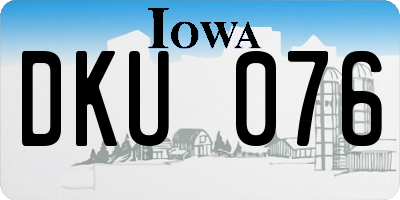 IA license plate DKU076