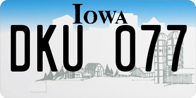 IA license plate DKU077