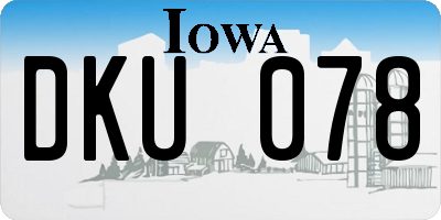 IA license plate DKU078