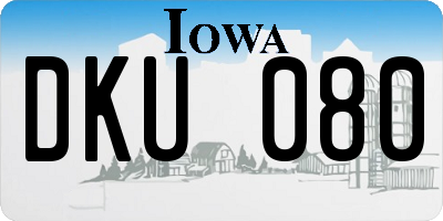 IA license plate DKU080