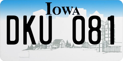 IA license plate DKU081