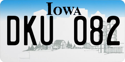 IA license plate DKU082