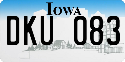 IA license plate DKU083