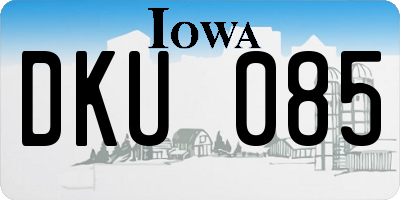 IA license plate DKU085