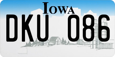 IA license plate DKU086