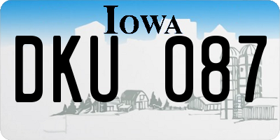 IA license plate DKU087