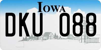 IA license plate DKU088