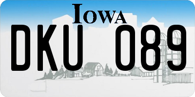 IA license plate DKU089