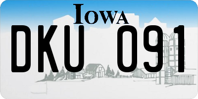 IA license plate DKU091