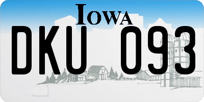 IA license plate DKU093